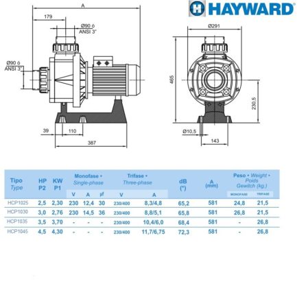 Насос Hayward HCP10453E1 KA450T1.B (380В, 67 м3ч, 4.5PH)