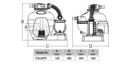 Фильтровальная установка Emaux FSU-8TP (д.325 мм, 4м3/ч)