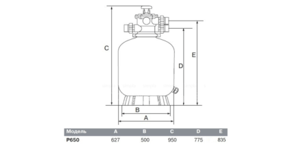 Фильтр песочный Emaux с верхним вентилем P 650, д.650 мм (Opus)