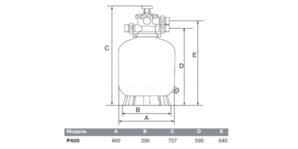 Фильтр песочный Emaux с верхним вентилем P 400, д.400 мм (Opus)