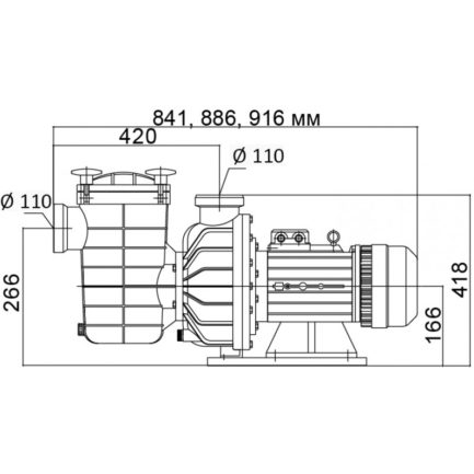 Насос FCP-4000B с префильтром 48-86м³/час(14-10м), 3ф/380В, 4,75/4 кВт