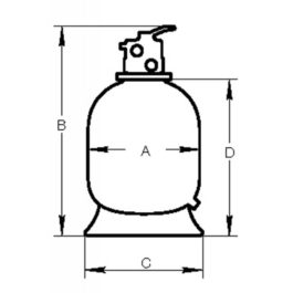 Фильтр FB-019 (450), шпул. навивки, d.450мм, 8м³/ч, верх.подкл. 1½”, без вентиля