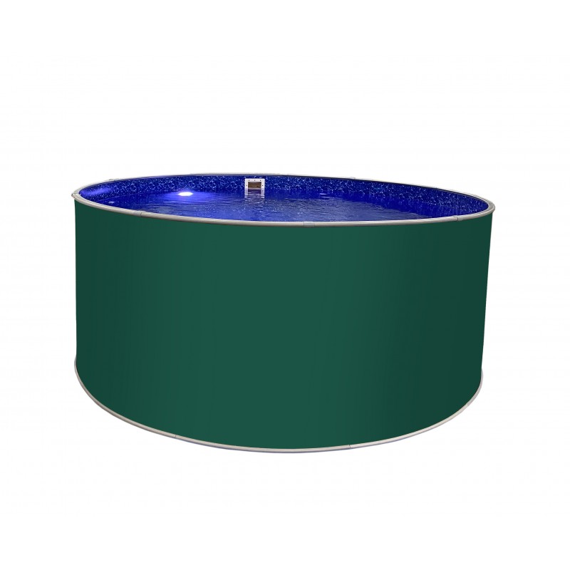 Бассейн круглый Лагуна (2,00 х 1,25) каркас, скиммер, чашка 0,4мм, мятно-зелёный RAL6029