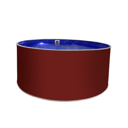 Бассейн круглый Лагуна (2,00 х 1,25) каркас, скиммер, чашка 0,4мм, рубиново-красный RAL3003