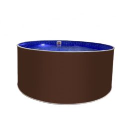 Бассейн круглый Лагуна (2,50 х 1,25) каркас, скиммер, чашка 0,6мм, темный шоколад RAL8017