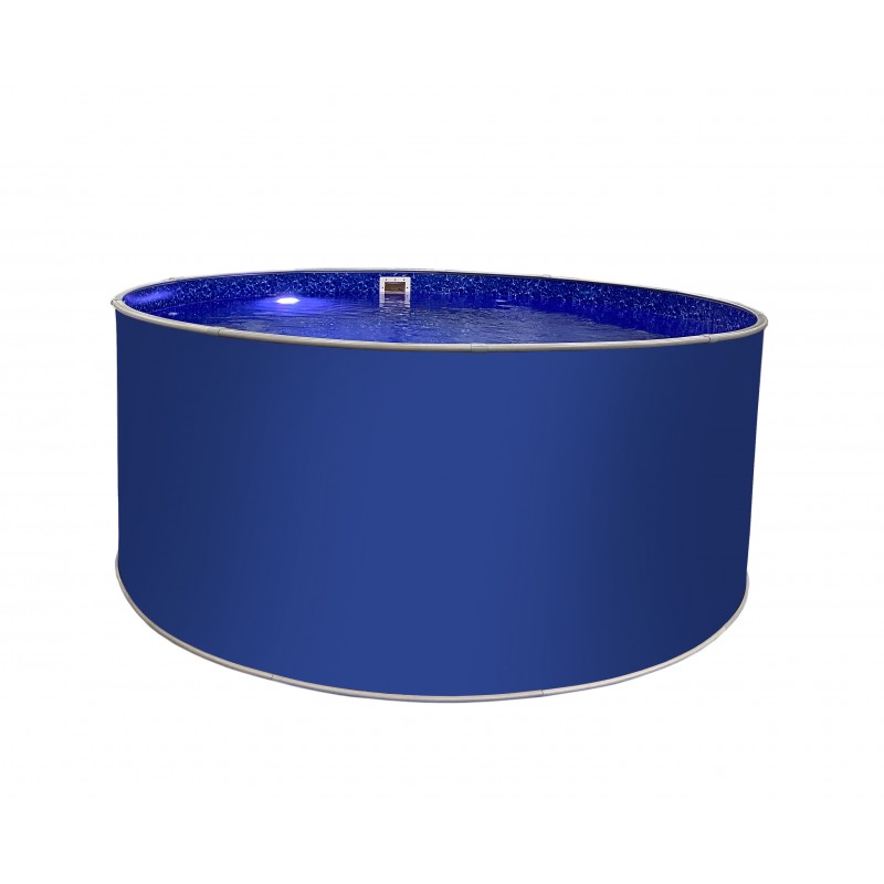 Бассейн круглый Лагуна (2,00 х 1,25) каркас, скиммер, чашка 0,4мм, ультрамарин синий RAL5002