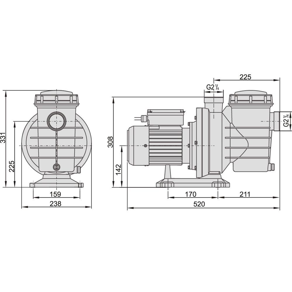 Насос AquaViva LX SWIM075T 17 м3/ч (1,2HP, 380В) Насос AquaViva LX SWIM075T 17 м3/ч (1,2HP, 380В)