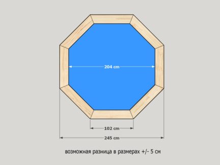 Деревянный бассейн (купель) круглый, 2.03х2.03м, глубина 115см