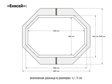 Деревянный бассейн Байкал-2, 700х370х130см, овальный