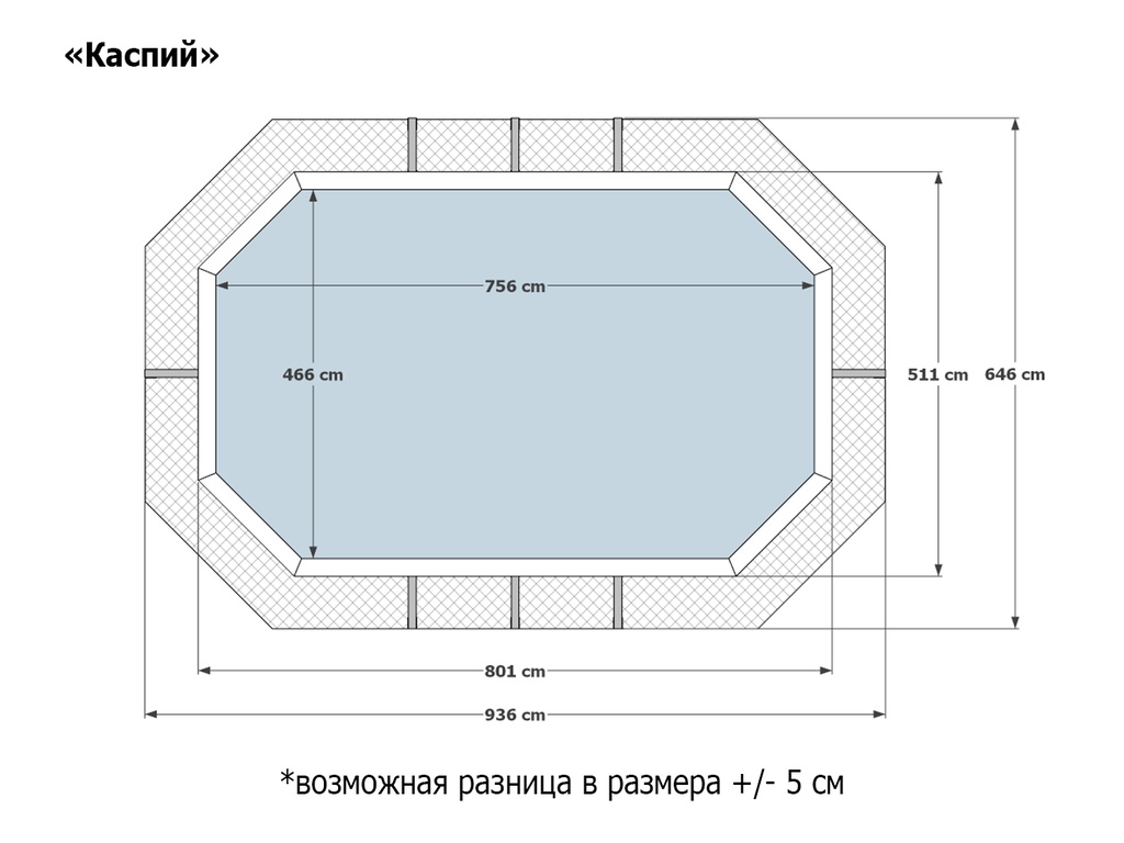 Деревянный бассейн Каспий, 7.5х4.6м, глубина 130см Деревянный бассейн Каспий, 7.5х4.6м, глубина 130см