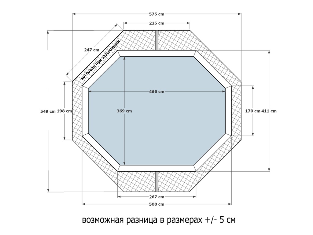 Деревянный бассейн Киренга, 465х370х145см, Кристалл Деревянный бассейн Киренга, 465х370х145см, Кристалл