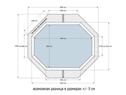 Деревянный бассейн Селенга, 500х370х145см, Кристалл