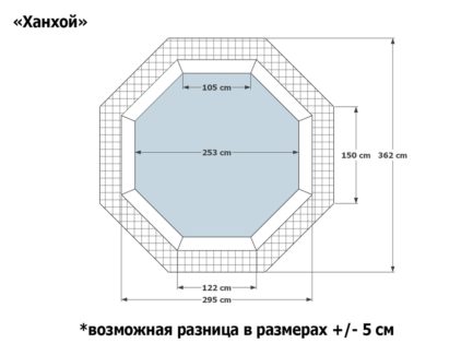 Деревянный бассейн Ханхой, 250х250х145см, Кристалл